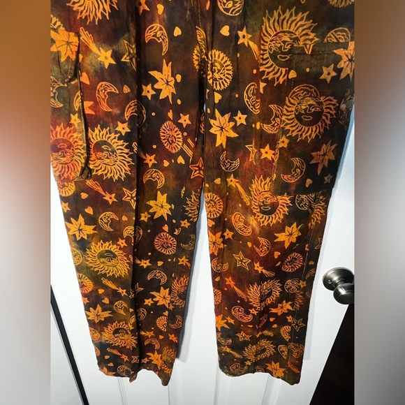 Women’s Rhea Hippie Earthy Sun Moon celestial Casual Pants Medium M Rare - Picture 4 of 12